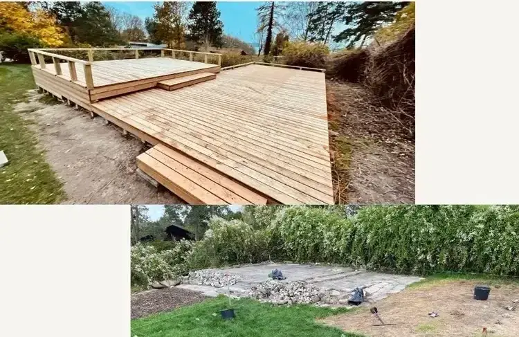 Terrasse i trykimprægneret med trappetrin – billede 2